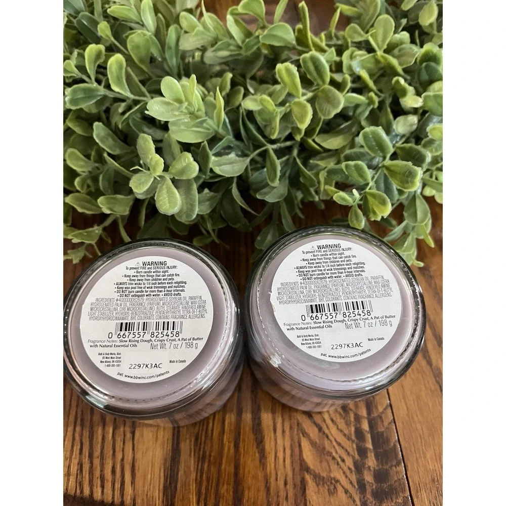 BATH & BODY WORKS (LOT OF 2) WHITE BARN FRENCH BAGUETTE 1 WICK 7 OZ SCENTED...